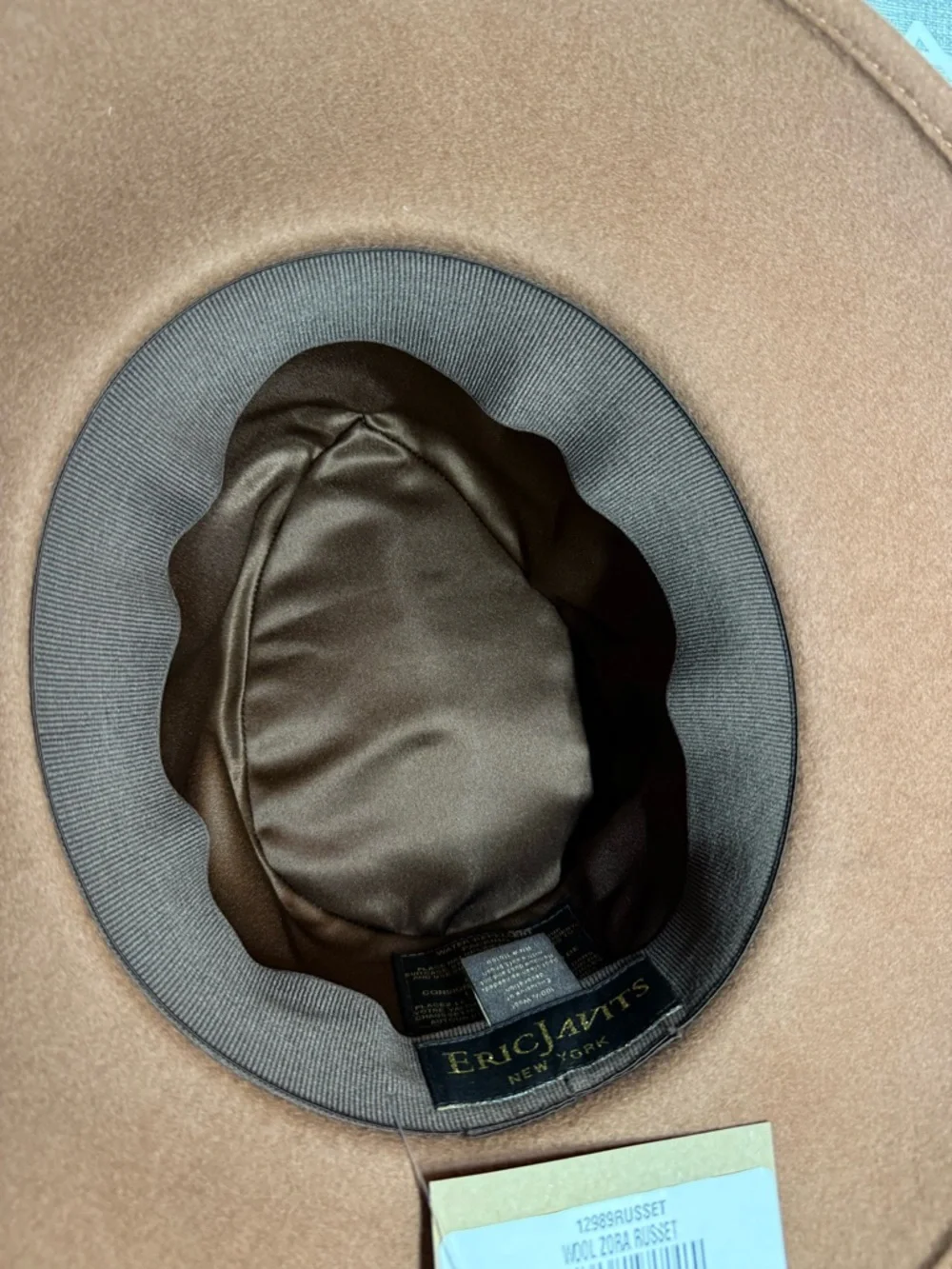 Eric Javits Wide-Brim Wool Fedora Hat in Russet - Picture 9 of 10